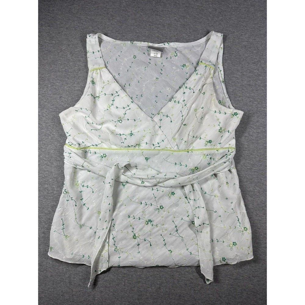 Vintage‎ Tailor by B.Moss tank top - back tie Large Y2K Floral
